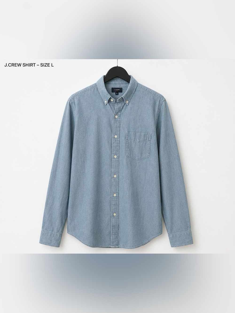 Like New J. Crew Denim Blue Long-Sleeve Button-Down Oxford Shirt